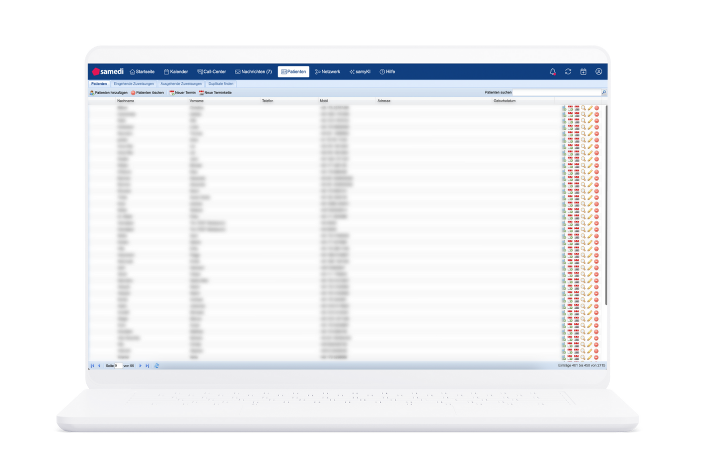 Samedi Patientenlisten
