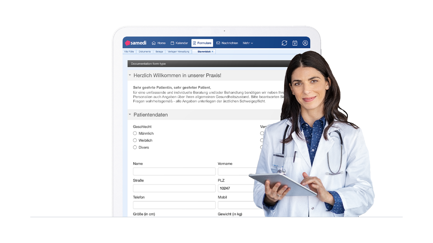 Samedi online terminvergabe Praxis digitaler Empfang Patietenformulare