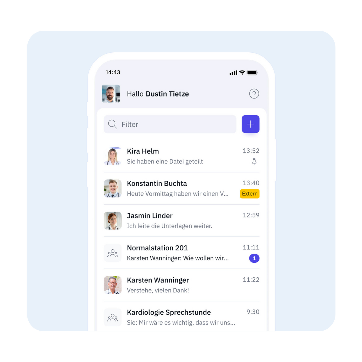 Famedly smartphone produkt